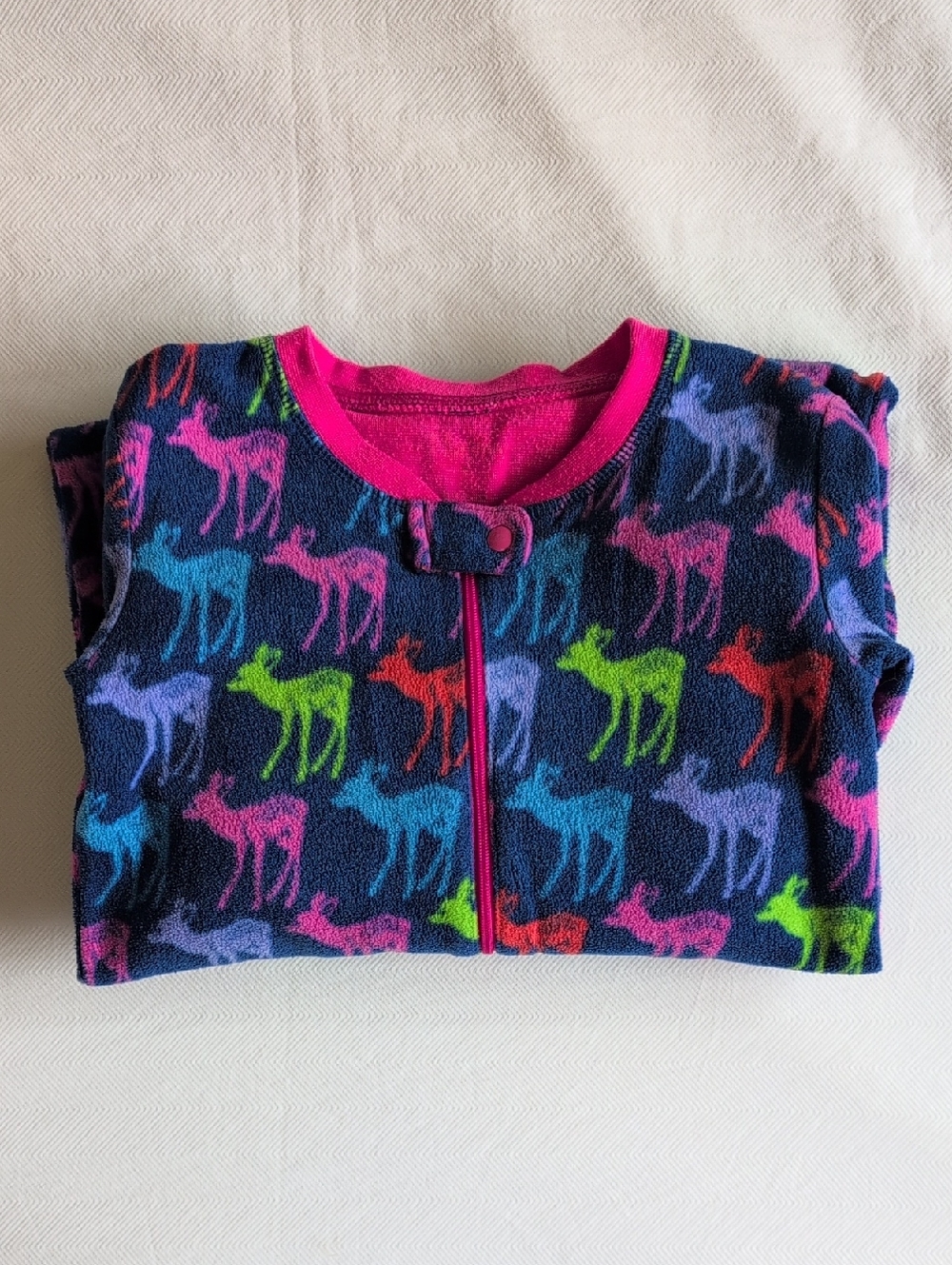 hatley vibrant fawn fleece zipper footie sleeper pajamas 3T toddler girls